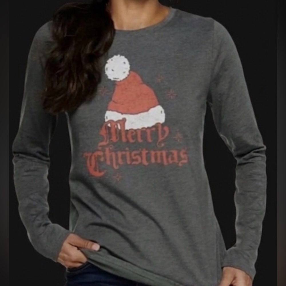 268. Sonoma Goods For Life Merry Christmas long-sleeve holiday graphic tee